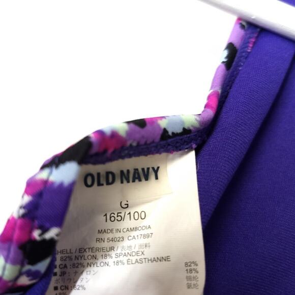 Old Navy Bikini Top Size Large Purple Black Pattern Padded Swim Top Swimsuit​​ - Picture 6 of 9
